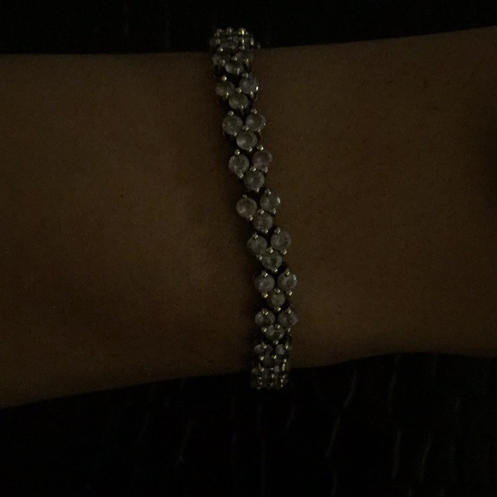 925 poor silver and sapphire crystals